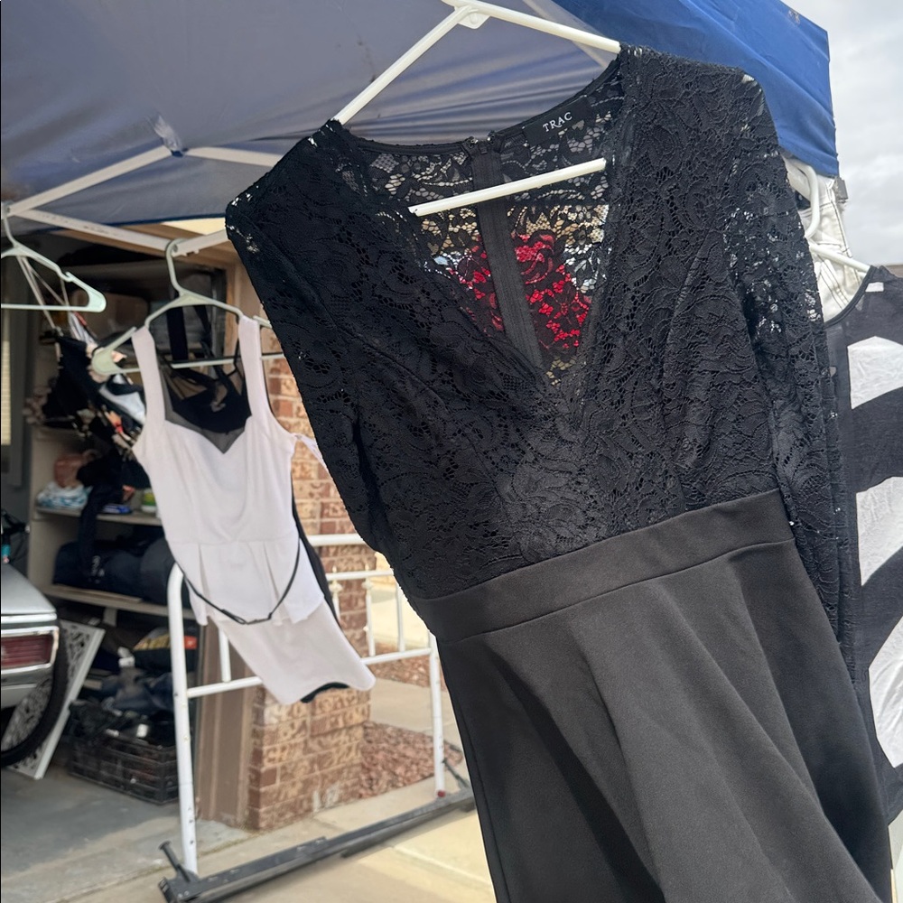 Trac Black Lace V-Neck Dress